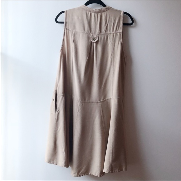 *NWT* She & Sky Khaki Cotton Shift Dress w Pockets - Picture 2 of 3